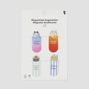 Magnetische boekenleggers met Kawaii icoontjes - 4 stuks