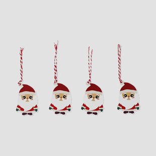 Cadeaulabels met kerstfiguren - 8 stuks