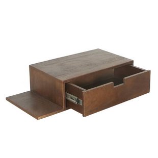 Giga Meubel - Nachtkastje Zwevend Niek Donkerbruin met Plankje Links