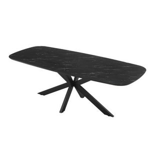 Giga Meubel - Eettafel Deens Ovaal - Zwart Hout - 220x100x76cm - Marco