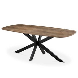 Giga Meubel - Eettafel Jaimy Donkerbruin Deens Ovaal 200cm