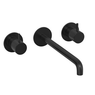 Hotbath COBBER Afbouwdeel tbv Inbouw wastafelkraan 25cm uitloop MBP Geborsteld zwart PVD CB105TEXT25MBP