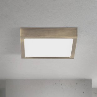 ORION LED plafondlamp Disc, antiek messingkleurig, lengte 14 cm, CCT