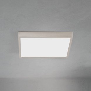 ORION LED plafondlamp Disc, nikkelkleurig gesatineerd Lengte 24 cm CCT