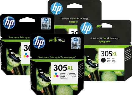 HP 305XL Inkt Cartridge 4-Kleuren Bundel (2 stuks)