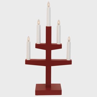 Star Trading Trapp adventskandelaar 46 cm Rood