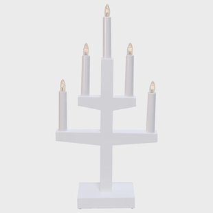 Star Trading Trapp adventskandelaar 46 cm Wit
