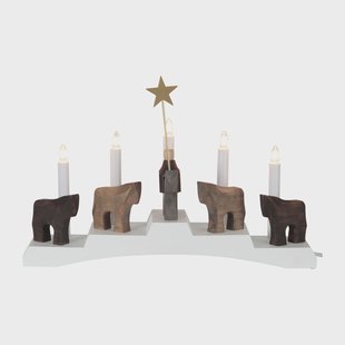 Star Trading Staffans fålar adventskandelaar 5 lampjes Wit