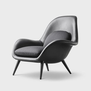 Fredericia Furniture Swoon fauteuil Leer 88 – zwart eiken – Balder 192