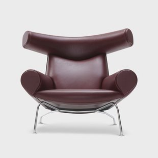 Fredericia Furniture Wegner Ox fauteuil Leer Max 93 – chroom