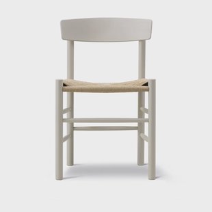Fredericia Furniture J39 stoel Pebble grey – gevlochten natuur