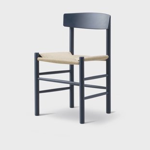 Fredericia Furniture J39 stoel Indigo blue – gevlochten natuur