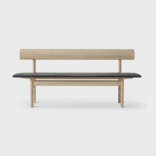 Fredericia Furniture Mogensen 3171 bank Gezeept eiken – leer Omni 301 zwart