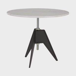 Tom Dixon Screw cafétafel Ø90 cm Witte marmer-gietijzer