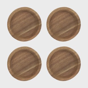 Scandi Living Hollow onderzetters Ø9 cm 4-pack Acacia