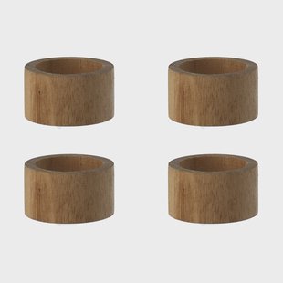 Scandi Living Hollow servetring Ø5 cm 4-pack Acacia