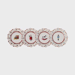Villeroy & Boch Toy's Delight bord 4 delen Wit-rood