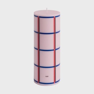 HAY Column Candle blokkaars medium 20 cm Light pink-red-bordeaux-dark blue