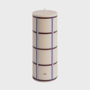 HAY Column Candle blokkaars medium 20 cm Off white-bordeaux-blue-silver