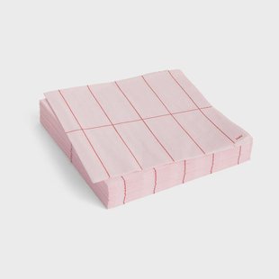 HAY Pattern Lunch servet 33x33 cm 20-pack Light pink-red grid