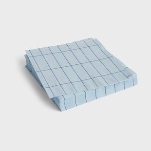 HAY Pattern Dinner servet 40x40 cm 20-pack Light blue-blue grid