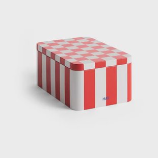 HAY Tin Container voorraadpot small Red-off white
