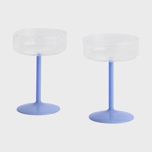 HAY Tint coupe glas 20 cl 2-pack Clear-jade light blue