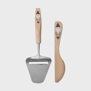 Pluto Design Santa botermes en kaasschaaf 2 delen Beige