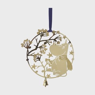 Pluto Design Mumin first snow kersthanger Goudkleurig