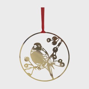Pluto Design Winter Bird L kersthanger Goudkleurig