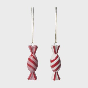 Pluto Design Candy decoratiehanger 2 delen Rood-wit