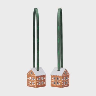 Kähler Gingerbread kerstdecoratie 5 cm 2-pack Bruin