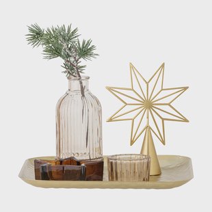 Bloomingville Sanga dienblad met decoratieobjecten, 6-delig Goud