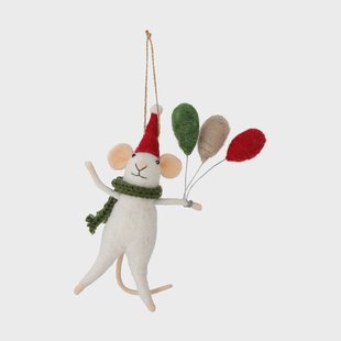 Bloomingville Peo kerstboomhanger wol Wit