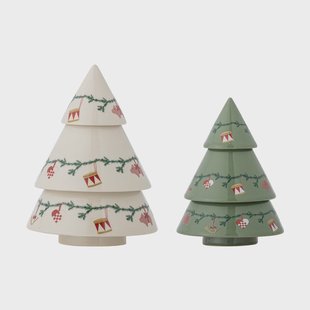 Bloomingville Yule decoratie dennenbomen 2 delen Beige-groen