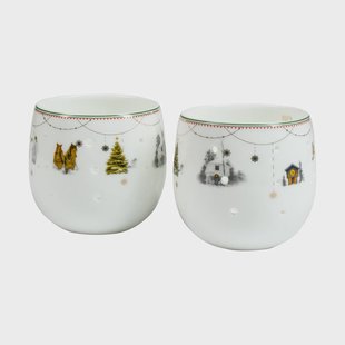 Wik & Walsøe Julemorgen Story theelichthouders 2-pack Wit