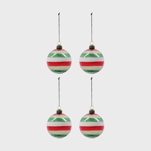 House Doctor Happ kerstbal Ø8 cm 4-pack Multi