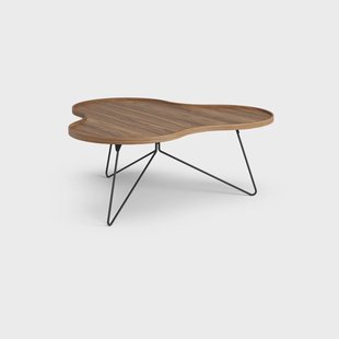 Swedese Flower mono tafel Special Edition 107x114 cm H45 cm-gelakt notenhout-zwart gelakt staal