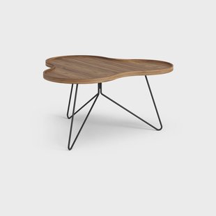 Swedese Flower mono tafel Special Edition 84x90 cm H45 cm-gelakt notenhout-zwart gelakt staal