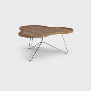 Swedese Flower mono tafel Special Edition 84x90 cm H39 cm-geverfd walnoot-verchroomd staal