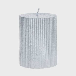 Lene Bjerre Lissa kaars Ø7x10 cm Zilverkleurig