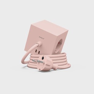 Avolt Square 1 stopcontact met USB-C 30W 3 m Old Pink