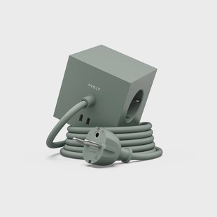 Avolt Square 1 stopcontact met USB-C 30W 3 m Oak Green