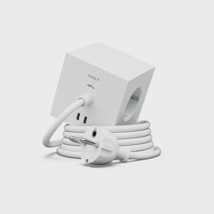 Avolt Square 1 stopcontact met USB-C 30W 3 m White Martinelli Luce edition