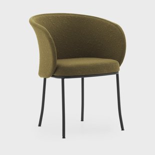 Normann Copenhagen Knit stoel met armleuningen Olive-black steel