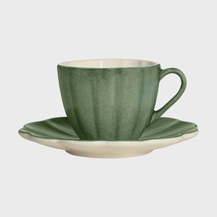 Mateus Oyster kop met schotel 25 cl Forest green