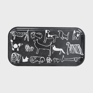 Fine Little Day Dogs serveerplaat 22x43 cm Black-white