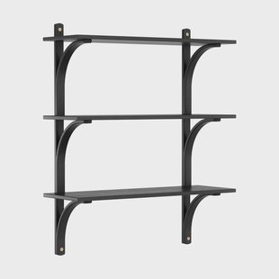 Swedese Levi plankrek 3 planken Zwartgebeitst essen-messing, 90 cm