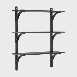 Swedese Levi plankrek 3 planken Zwartgebeitst essen-aluminium, 90 cm