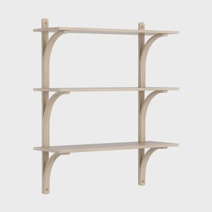 Swedese Levi plankrek 3 planken Wit gepigmenteerd eik-messing, 90 cm